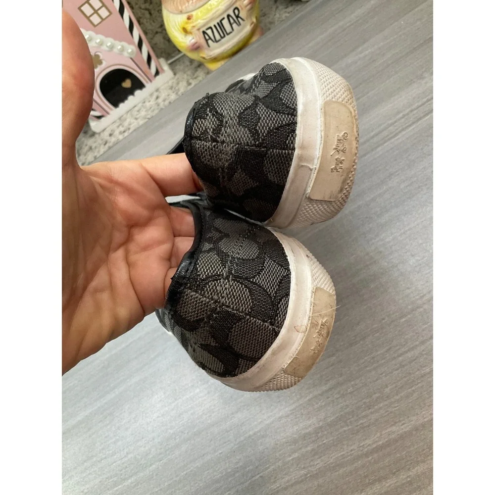 COACH CHRISSY C JACQUARD CANVAS SLIP ON SHOES